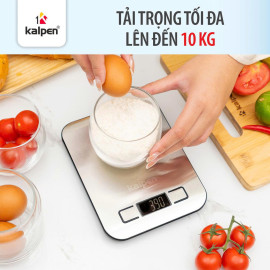 Cân điện tử nhà bếp Inox Kalpen T5 tải trọng 10kg, bảo hành 12 tháng