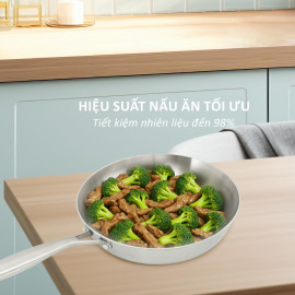 Chảo Inox 3 lớp đúc liền khối Kalpen Luxus size 28cm, bảo hành 5 năm