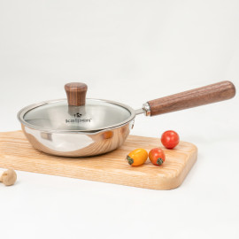 Chảo inox 304 đúc liền khối có miệng rót Kalpen Baby Rinmer 16cm