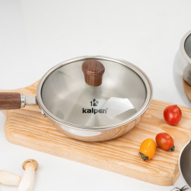 Chảo inox 304 đúc liền khối có miệng rót Kalpen Baby Rinmer 16cm