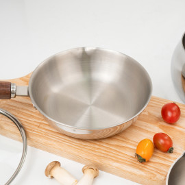 Chảo inox 304 đúc liền khối có miệng rót Kalpen Baby Rinmer 16cm