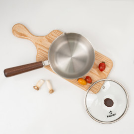 Chảo inox 304 đúc liền khối có miệng rót Kalpen Baby Rinmer 16cm