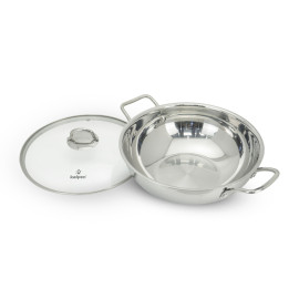 Chảo xào Inox 304 đúc liền 3 lớp Kalpen Lager 30cm, bảo hành 30 năm
