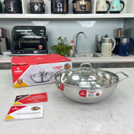 Chảo xào Inox 304 đúc liền 3 lớp Kalpen Lager 30cm, bảo hành 30 năm