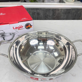 Chảo xào Inox 304 đúc liền 3 lớp Kalpen Lager 30cm, bảo hành 30 năm
