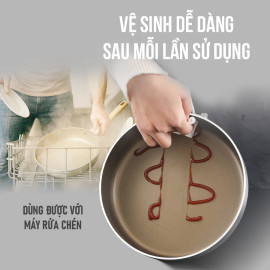 Chảo chống dính Inox 3 lớp liền khối Kalpen Nano Titanium Dauer 16cm