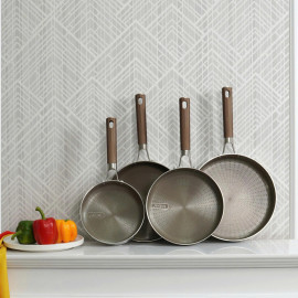 Chảo Inox 3 lớp liền khối chống dính Kalpen Nano Titanium Dauer 24cm