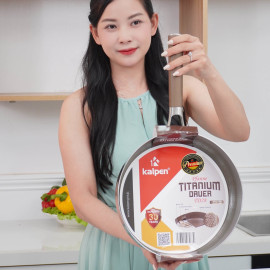 Chảo chống dính Inox 3 lớp liền khối Kalpen Titanium Dauer 28cm