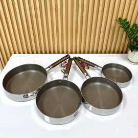 Chảo Inox 3 lớp liền khối chống dính Kalpen Nano Titanium Dauer 24cm