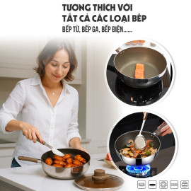 Chảo chống dính Inox 316 liền khối 7 lớp Kalpen Nano Titanium Shield 20cm