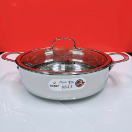 Chảo lẩu Inox cao cấp thân đúc đáy liền nguyên khối Kalpen size 28cm