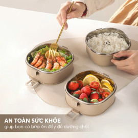 Hộp cơm 3 tầng Inox 304 Kalpen AR11 dung tích 2100ml chuẩn Đức