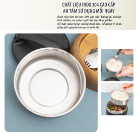 Hộp đựng thức ăn giữ nhiệt Kalpen E15 dung tích 1L chuẩn Châu Âu