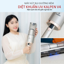 Máy hút bụi giường nệm diệt khuẩn UV Kalpen V4 lực hút 13kPa, bảo hành 2 năm