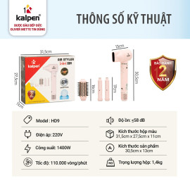 Máy sấy tạo kiểu tóc Kalpen Air Styler HD9 5in1 chính hãng bảo hành 2 năm