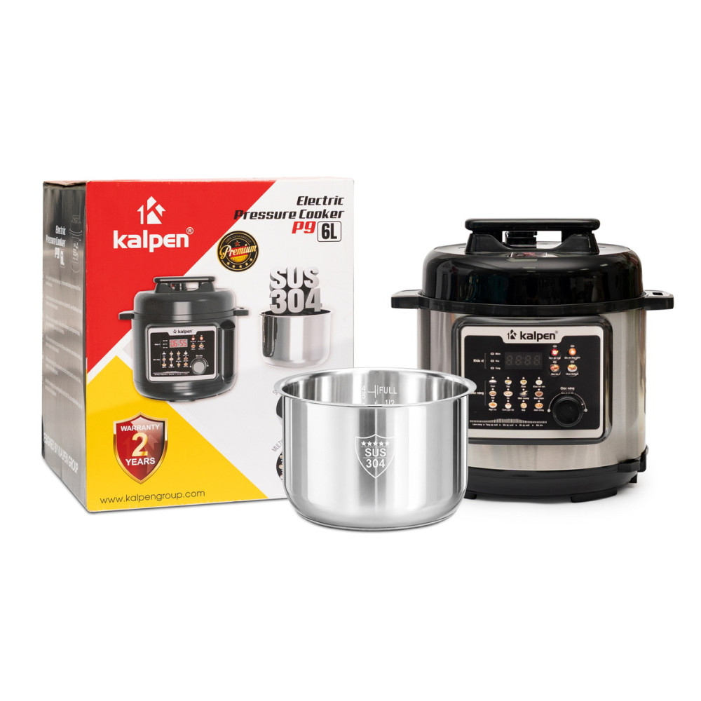 Nồi áp suất điện tử ruột Inox 304 Kalpen P9 dung tích 6L chuẩn Đức