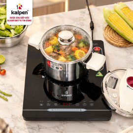 Nồi áp suất cơ Inox 304 liền khôi Kalpen 3L P10 tặng xửng hấp, vung kính