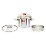 Nồi áp suất cơ Inox 304 liền khôi Kalpen 3L P10 tặng xửng hấp, vung kính