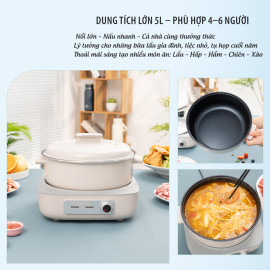 Nồi lẩu điện khay rời Kalpen P33 dung tích 5L công suất 1600W, bảo hành 2 năm