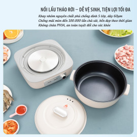 Nồi lẩu điện khay rời Kalpen P33 dung tích 5L công suất 1600W, bảo hành 2 năm