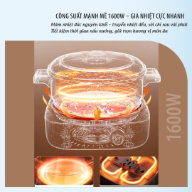 Nồi lẩu điện khay rời Kalpen P33 dung tích 5L công suất 1600W, bảo hành 2 năm