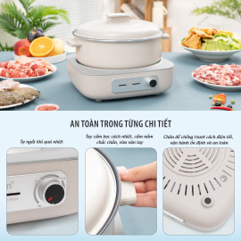 Nồi lẩu điện khay rời Kalpen P33 dung tích 5L công suất 1600W, bảo hành 2 năm