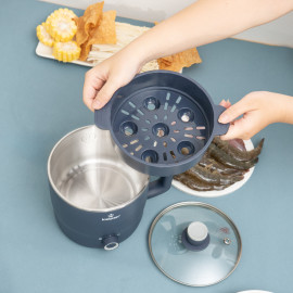 Ca lẩu điện mini đa năng Kalpen 1.8L có khay hấp, chính hãng bảo hành 2 năm