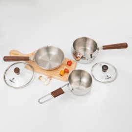 Quánh Inox 3 lớp đúc liền khối miệng rót Kalpen Baby Rinmer size 14cm