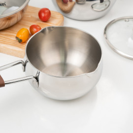 Quánh Inox 3 lớp đúc liền khối miệng rót Kalpen Baby Rinmer size 14cm