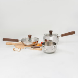 Quánh Inox 3 lớp đúc liền khối miệng rót Kalpen Baby Rinmer size 14cm