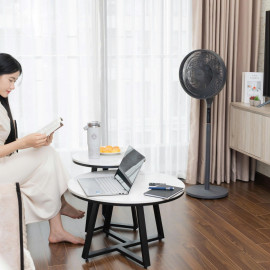 Quạt tuần hoàn không khí 360 độ Kalpen 7 cánh F12 kèm khiển từ xa