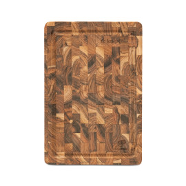 Thớt thái chữ nhật gỗ Teak tự nhiên Kalpen T6 size 20x25x2.5cm