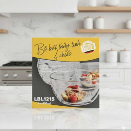 Bộ 4 bát thủy tinh CEREAL Lebenlang LBL1215 chuẩn Đức