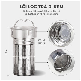 Bình giữ nhiệt Inox 316 Lebenlang LBL1661 dung tích 850ml lõi lọc trà đi kèm