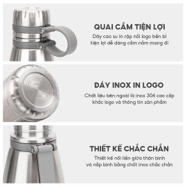 Bình giữ nhiệt Inox 316 Lebenlang LBL1661 dung tích 850ml lõi lọc trà đi kèm