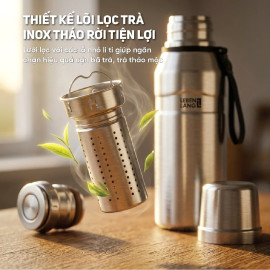 Bình giữ nhiệt Inox 304 Lebenlang LBL2224 dung tích 1100ml, có lõi lọc trà