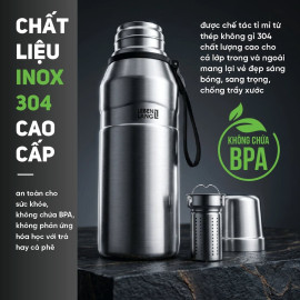 Bình giữ nhiệt Inox 304 Lebenlang LBL2224 dung tích 1100ml, có lõi lọc trà