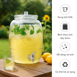 Bình ngâm thuỷ tinh có vòi rót 8.5L Lebenlang LBL1223 chuẩn Đức