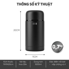 Bình ủ cháo giữ nhiệt Inox 304 Lebenlang LBL1802 dung tích 1000ml