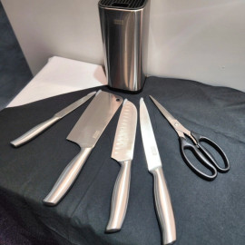 Bộ dao kéo nhà bếp 5 món Lebenlang LBL1956 chuẩn Đức tặng hộp cắm