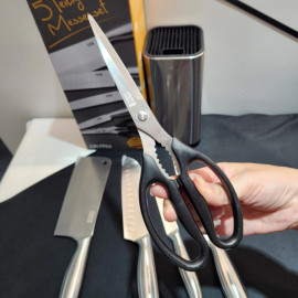 Bộ dao kéo nhà bếp 5 món Lebenlang LBL1956 chuẩn Đức tặng hộp cắm