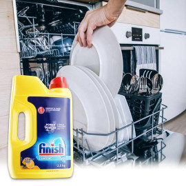 Bột rửa chén Finish Dishwasher Power Powder 2,5 kg hương chanh, nhập khẩu Ba Lan