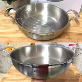 Chảo lẩu Inox 304 đáy liền Elo Premium Multiwok 28cm tặng Vỉ hấp, chiên hàng Đức