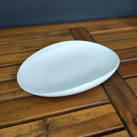Đĩa sứ oval cao cấp trắng trơn Lebenlang WB08 size 12.5 x 20.5cm