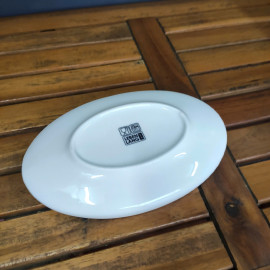 Đĩa sứ oval cao cấp trắng trơn Lebenlang WB08 size 12.5 x 20.5cm