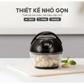 Dụng cụ xay tỏi ớt Lebenlang LBL3777 170ml, lưỡi thép 3 cánh, dây rút tiện lợi