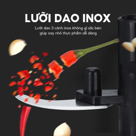 Dụng cụ xay tỏi ớt Lebenlang LBL3777 170ml, lưỡi thép 3 cánh, dây rút tiện lợi