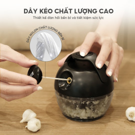 Dụng cụ xay tỏi ớt Lebenlang LBL3777 170ml, lưỡi thép 3 cánh, dây rút tiện lợi