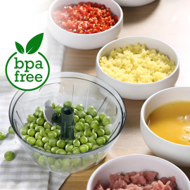 Dụng cụ xay tỏi ớt Lebenlang LBL3777 170ml, lưỡi thép 3 cánh, dây rút tiện lợi