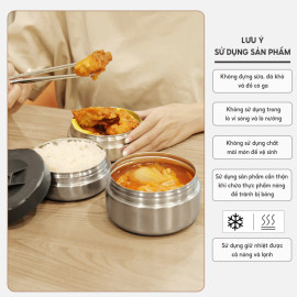 Hộp cơm giữ nhiệt 4 ngăn inox 304 Lebenlang Đức LBT856, dung tích 2.2L kèm đũa